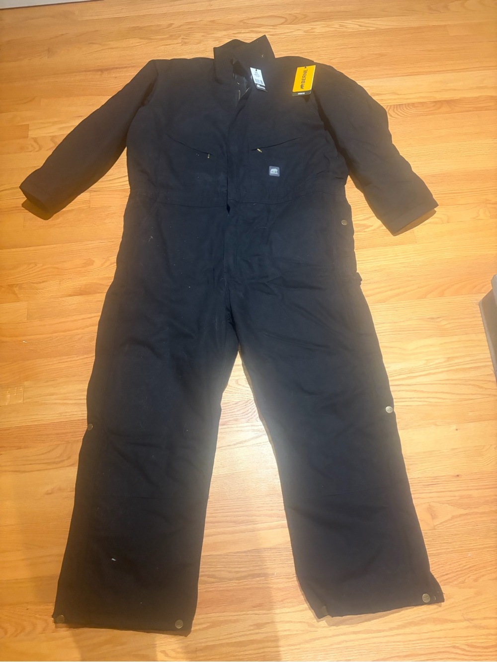 Berne’s Heritage Twill Black Insulated One-Piece Coverall Suit. 2XL
